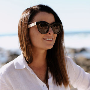 MILLA KHAKI Khaki Gradient Lens l White Maple Arms - Soek Fashion Eyewear Australia