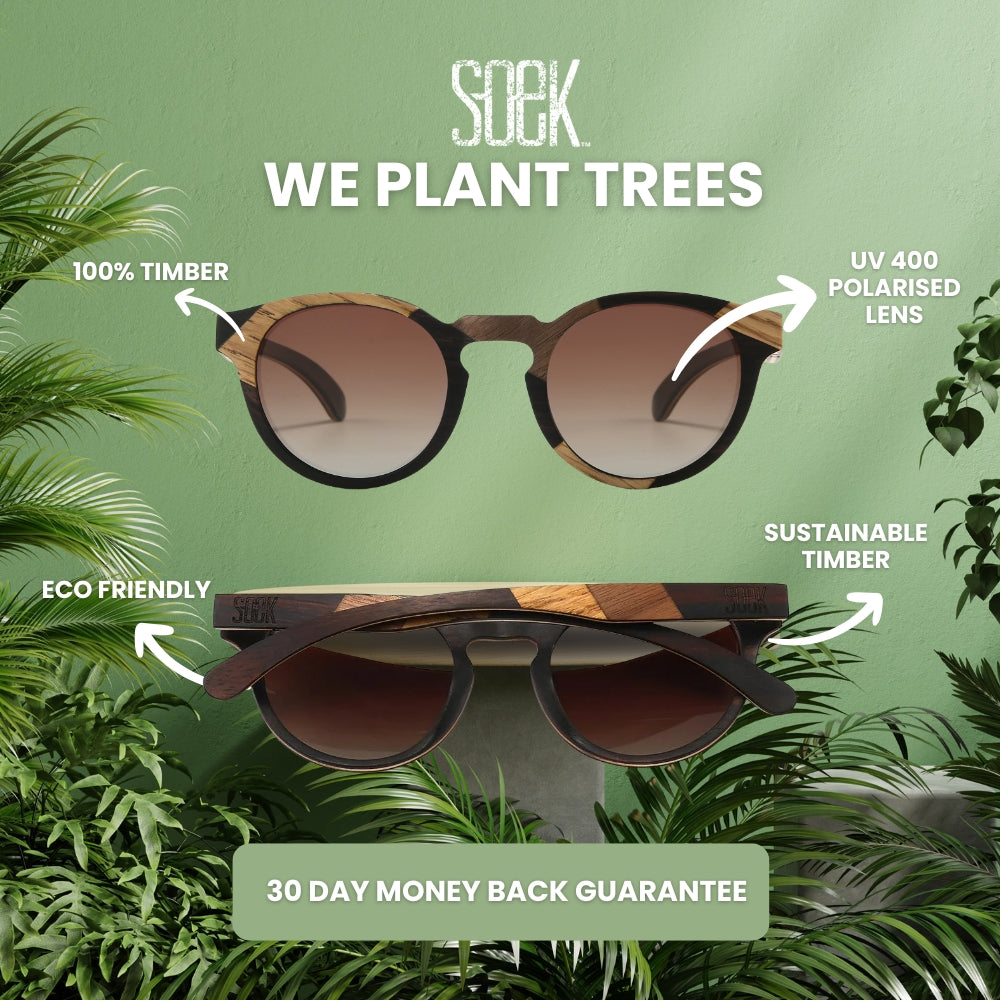 NOMAD 100% Oak Timber l Black Polarised Lens - Soek Fashion Eyewear Australia