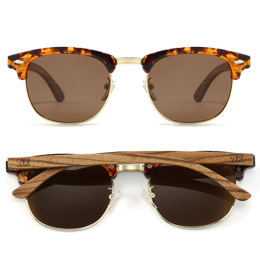 BANJO Brown Polarised Lens l  Walnut Arms - Soek Fashion Eyewear Australia
