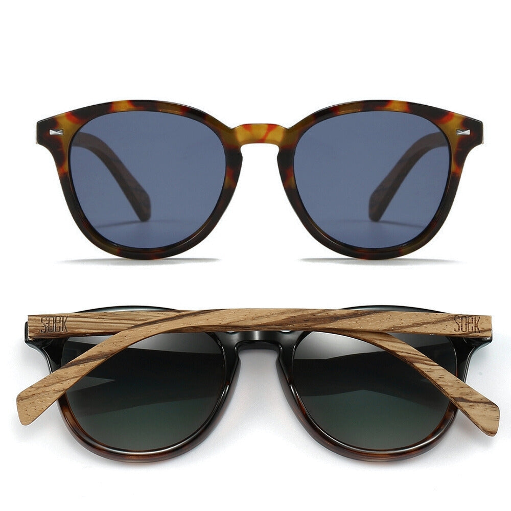 TAINE TORT Blue Lens l Walnut Arms - Soek Fashion Eyewear Australia