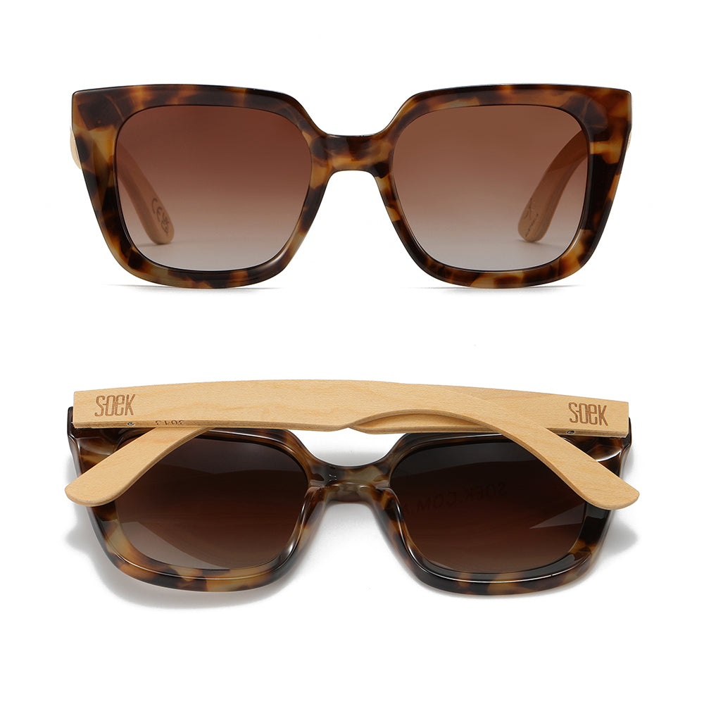 *NEW* SOLUNA MOCHA TORT l Sunglasses l Brown Polarised Lens l Walnut Maple Arm - Soek Fashion Eyewear Australia