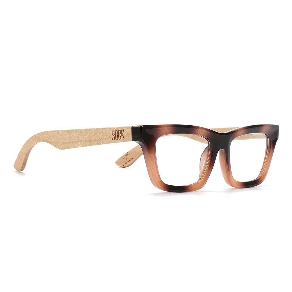 SYDNEY COASTAL CARAMEL l Wooden Magnifying Reader - Soek Fashion Eyewear Australia