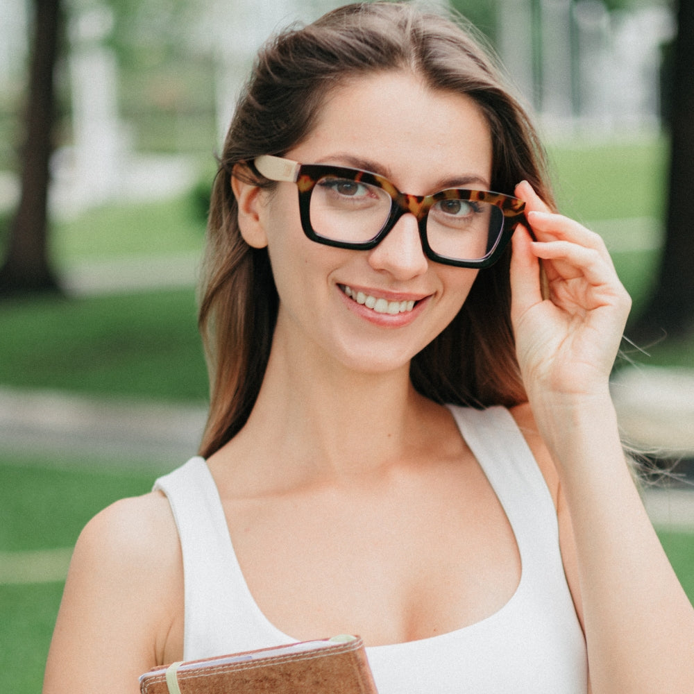 ZAHRA TOFFEE l Wooden Blue Light Magnifying Reader - Soek Fashion Eyewear Australia