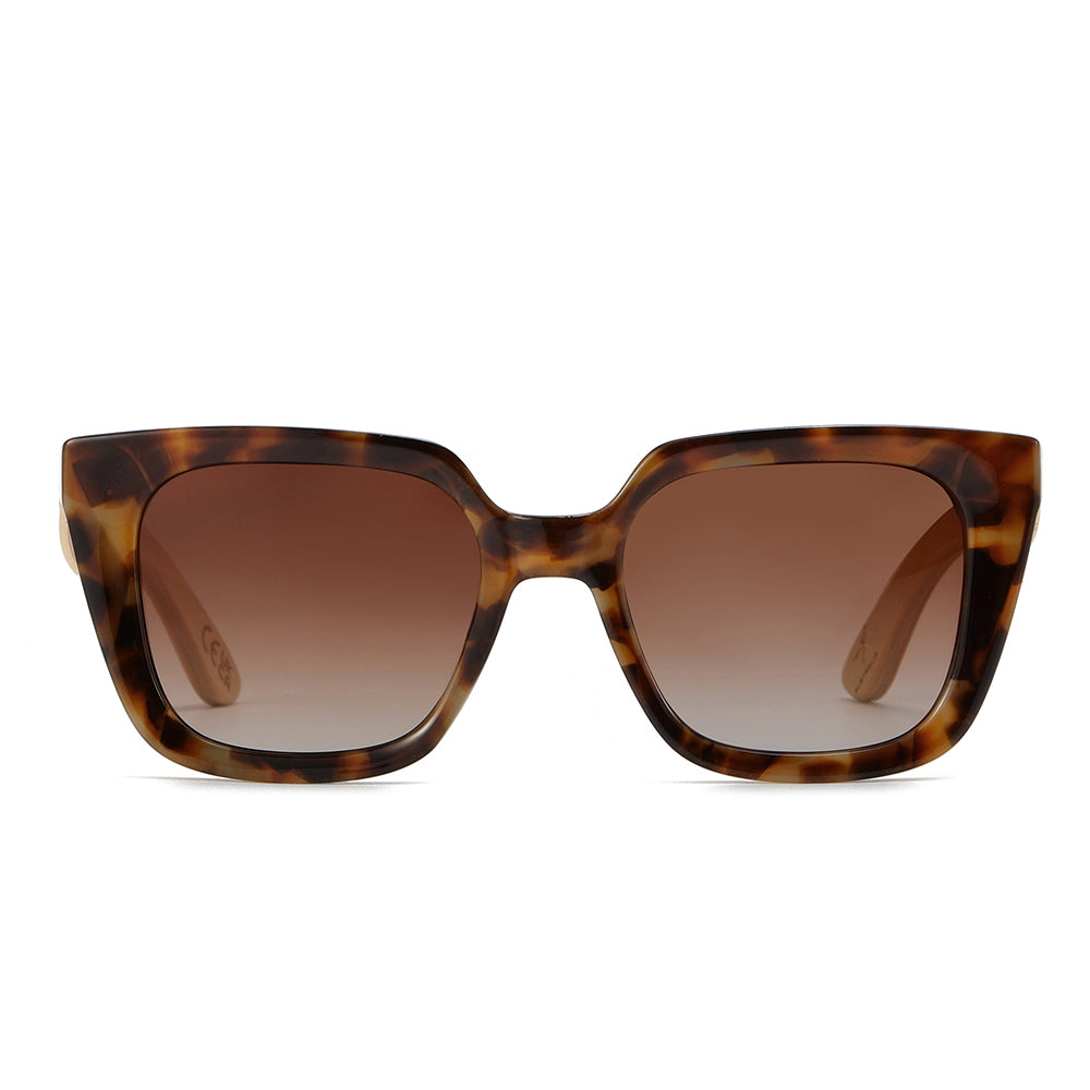*NEW* SOLUNA MOCHA TORT l Sunglasses l Brown Polarised Lens l Walnut Maple Arm - Soek Fashion Eyewear Australia