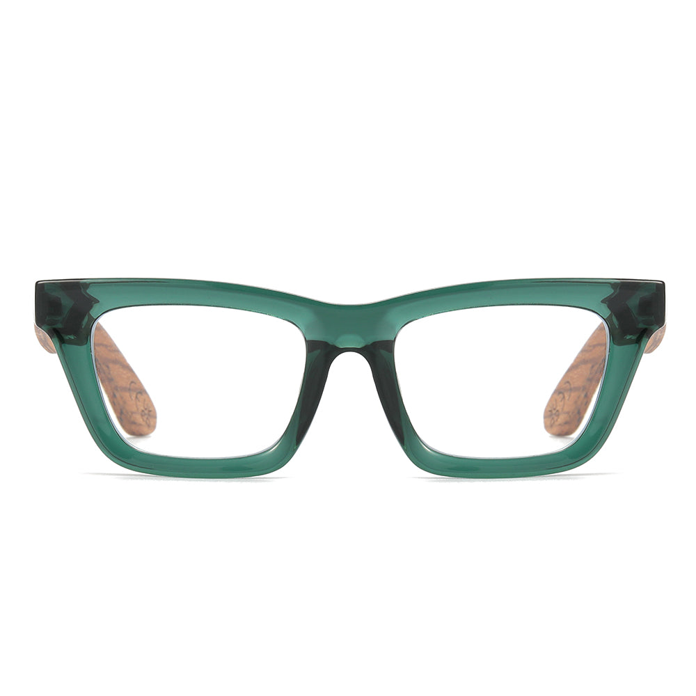 SYDNEY BOTTLE GREEN l Wooden Magnifying Reader - Soek Fashion Eyewear Australia