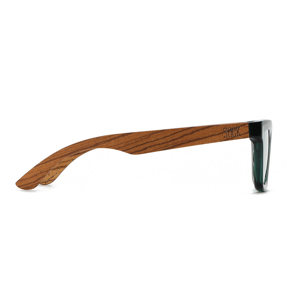 SYDNEY BOTTLE GREEN l Wooden Magnifying Reader - Soek Fashion Eyewear Australia
