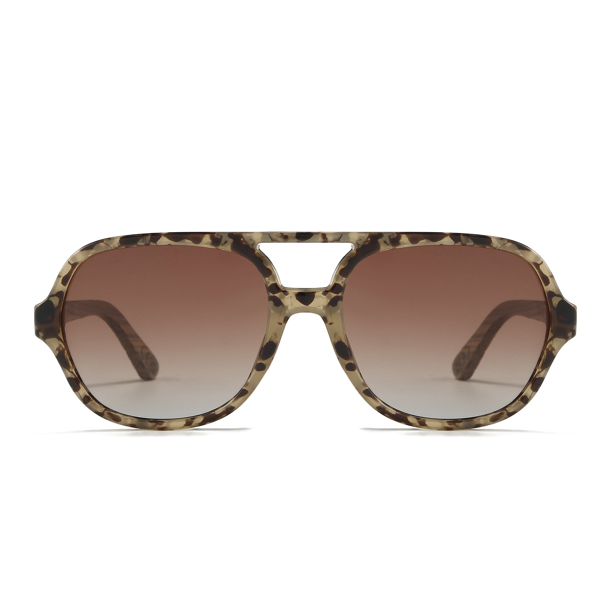 BILLY OPAL TORT l Brown Gradient Lens l Walnut Wood Arms - Soek Fashion Eyewear Australia