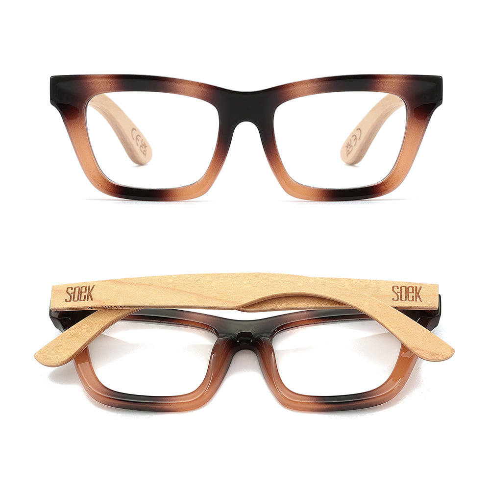 SYDNEY COASTAL CARAMEL l Wooden Magnifying Reader - Soek Fashion Eyewear Australia