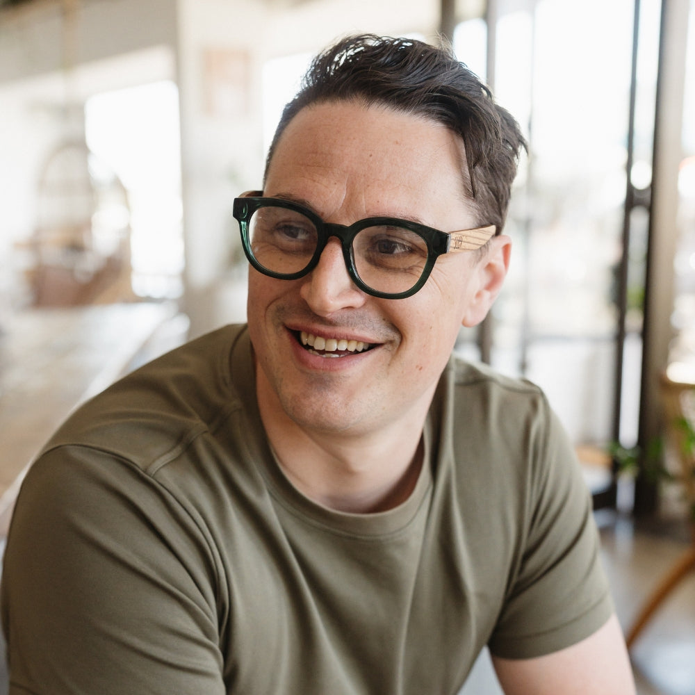 ALIVE BOTTLE GREEN l Wooden Magnifying Reader - Soek Fashion Eyewear Australia