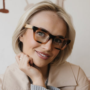 SYDNEY COASTAL CARAMEL l Wooden Magnifying Reader - Soek Fashion Eyewear Australia