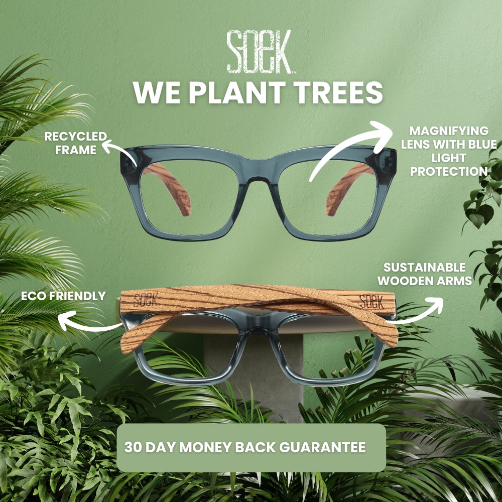 MORGAN INDIGO l Wooden Magnifying Reader - Soek Fashion Eyewear Australia