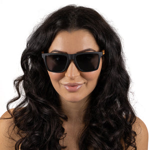 DALTON  Black Sunglasses l Black Lens l Walnut Arms - Soek Fashion Eyewear Australia
