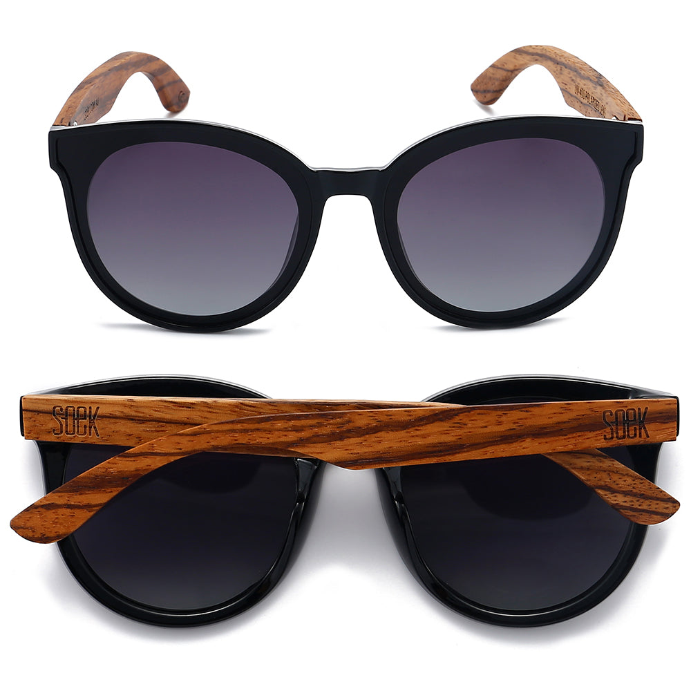 BELLA MIDNIGHT l Black Gradient Lens l Wooden Arms - Soek Fashion Eyewear Australia