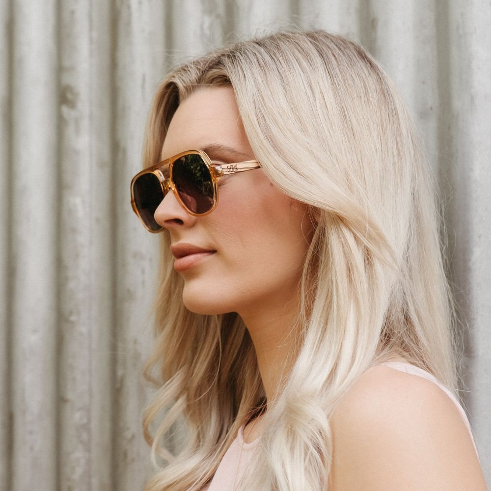 BILLY CLEAR BROWN  Brown Gradient Lens l Walnut Wood Arms - Soek Fashion Eyewear Australia