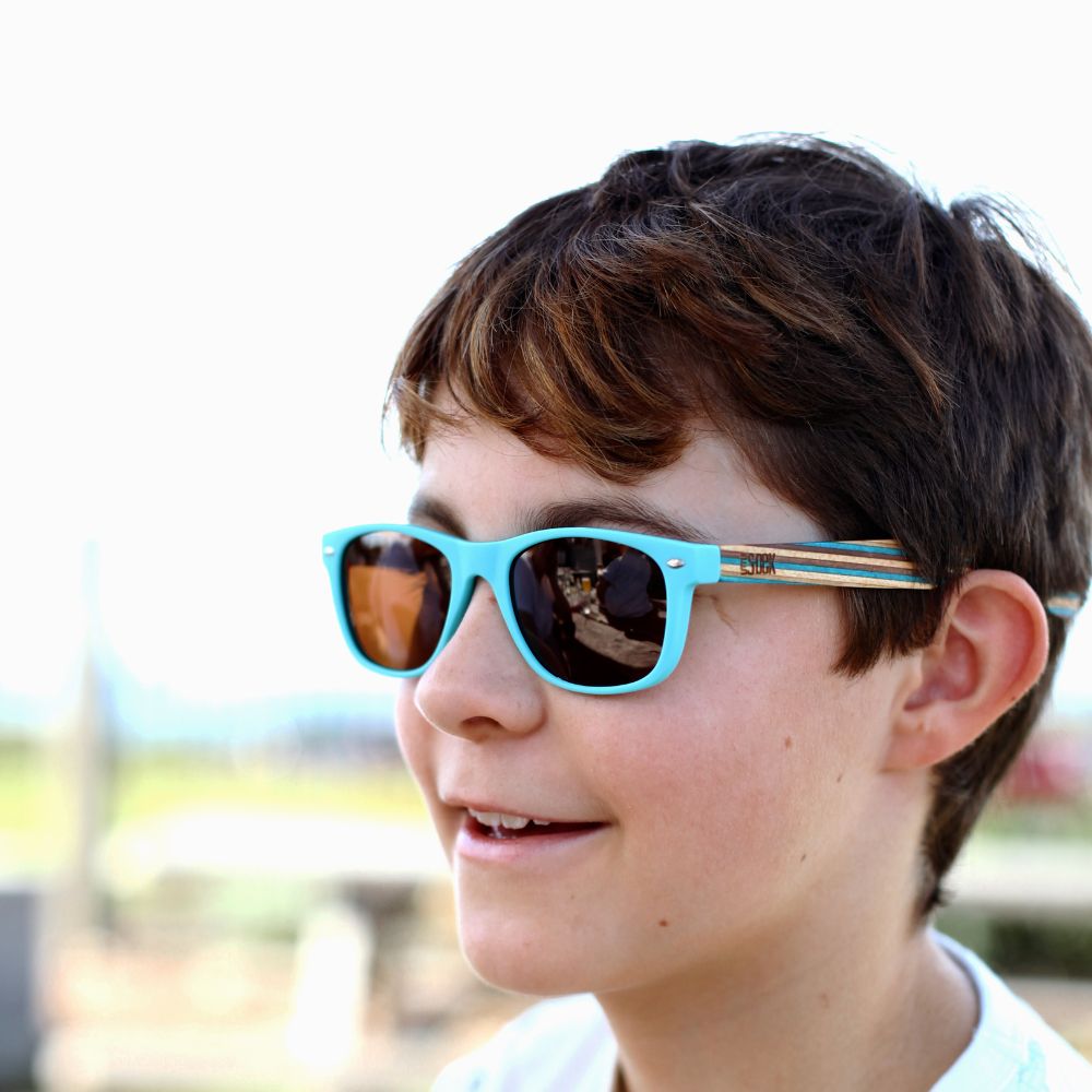 LITTLE SHELLY KIDS Polarised Sunnies l Striped Arms l Age 7-10 - Soek Fashion Eyewear Australia