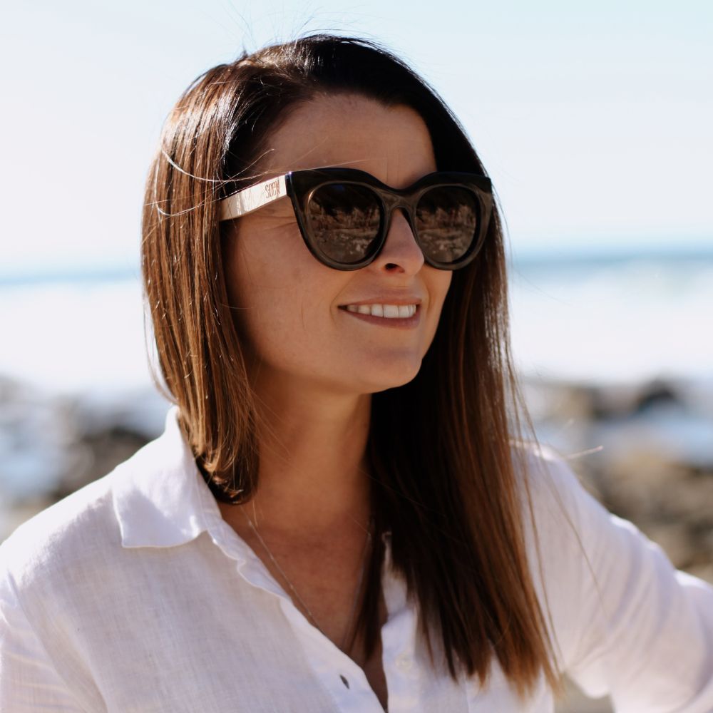 MILLA KHAKI Khaki Gradient Lens l White Maple Arms - Soek Fashion Eyewear Australia
