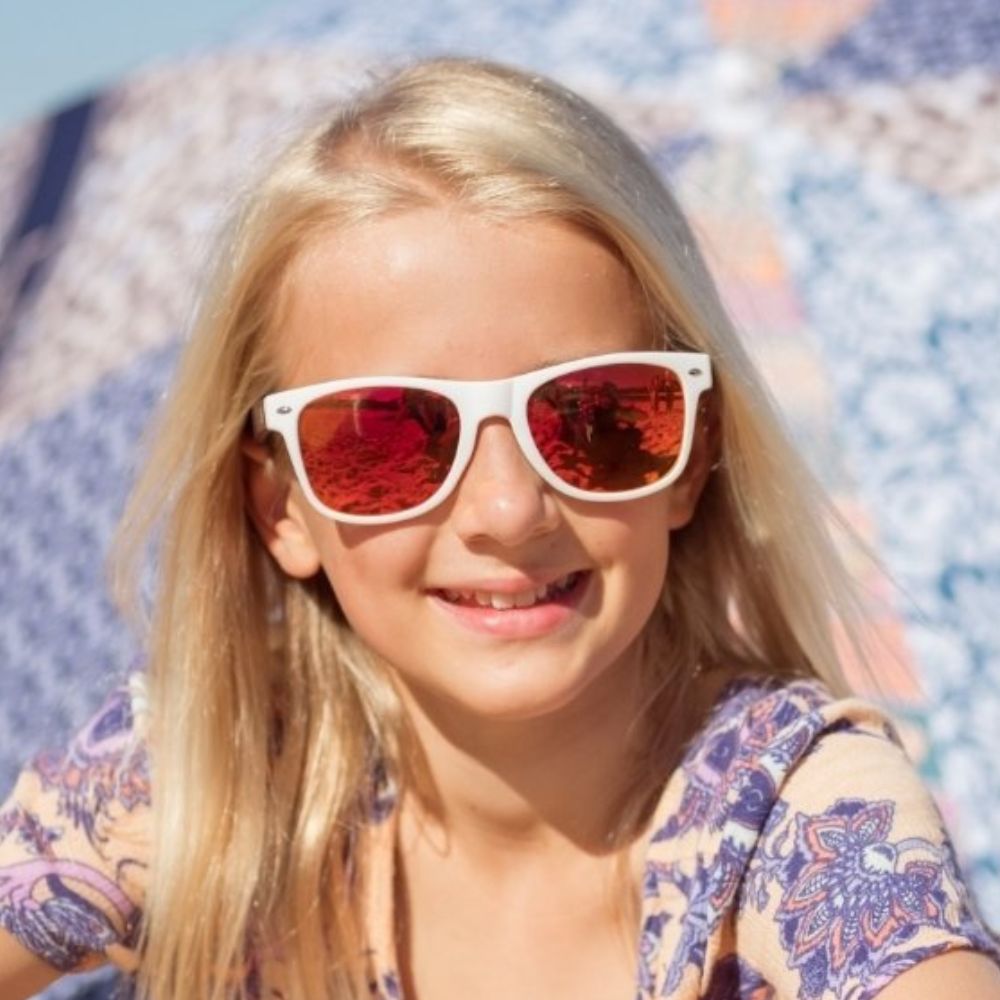 LITTLE BELLS KIDS Sunnies l Red Polarised Lens l Age 7-10 - Soek Fashion Eyewear Australia